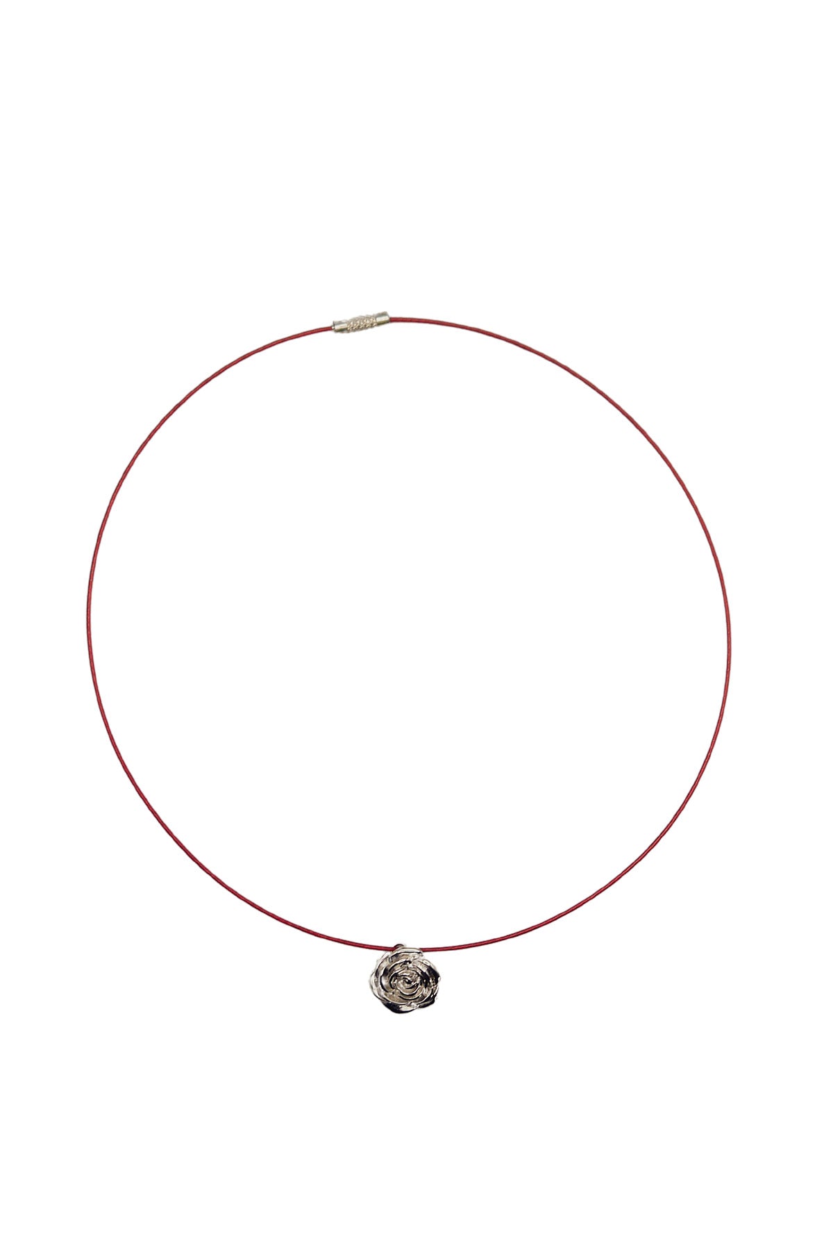 Rose Charm Wire Necklace with red and brown accents – Blóma jewellery UK