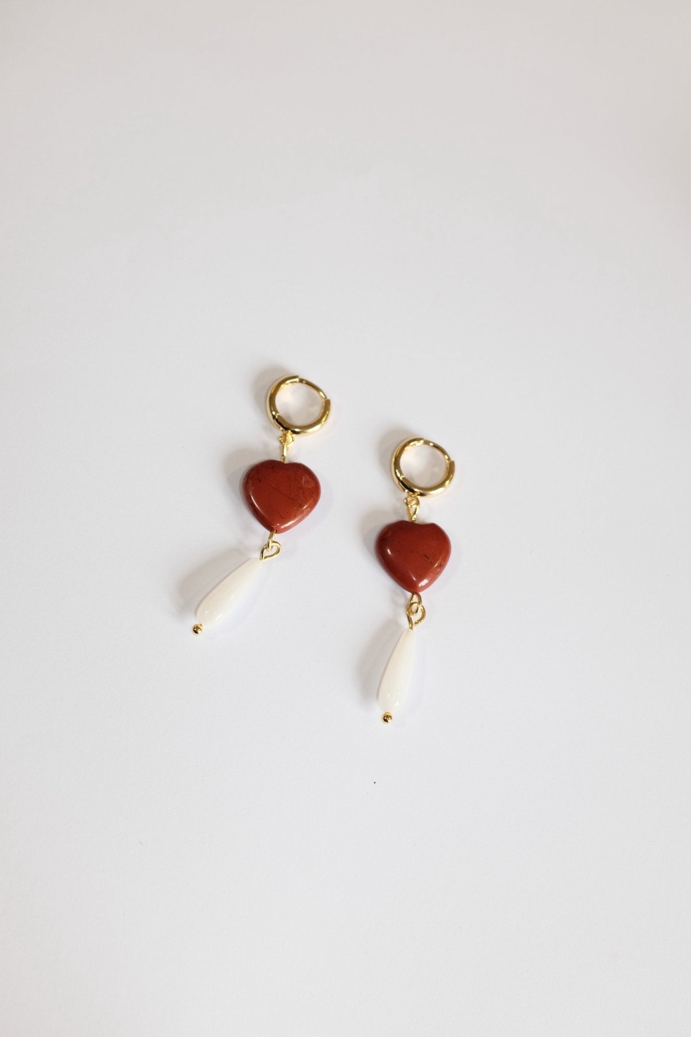 Sample Sale - 16 - red gem heart hoops - blóma!blóma!Sample