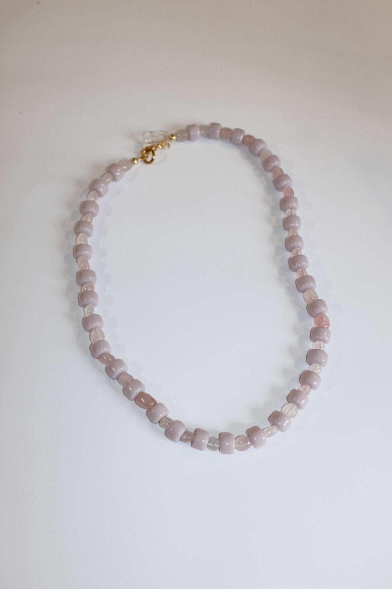 Sample Sale - 39 - Lilac and rose quartz necklace - blóma!blóma!Sample