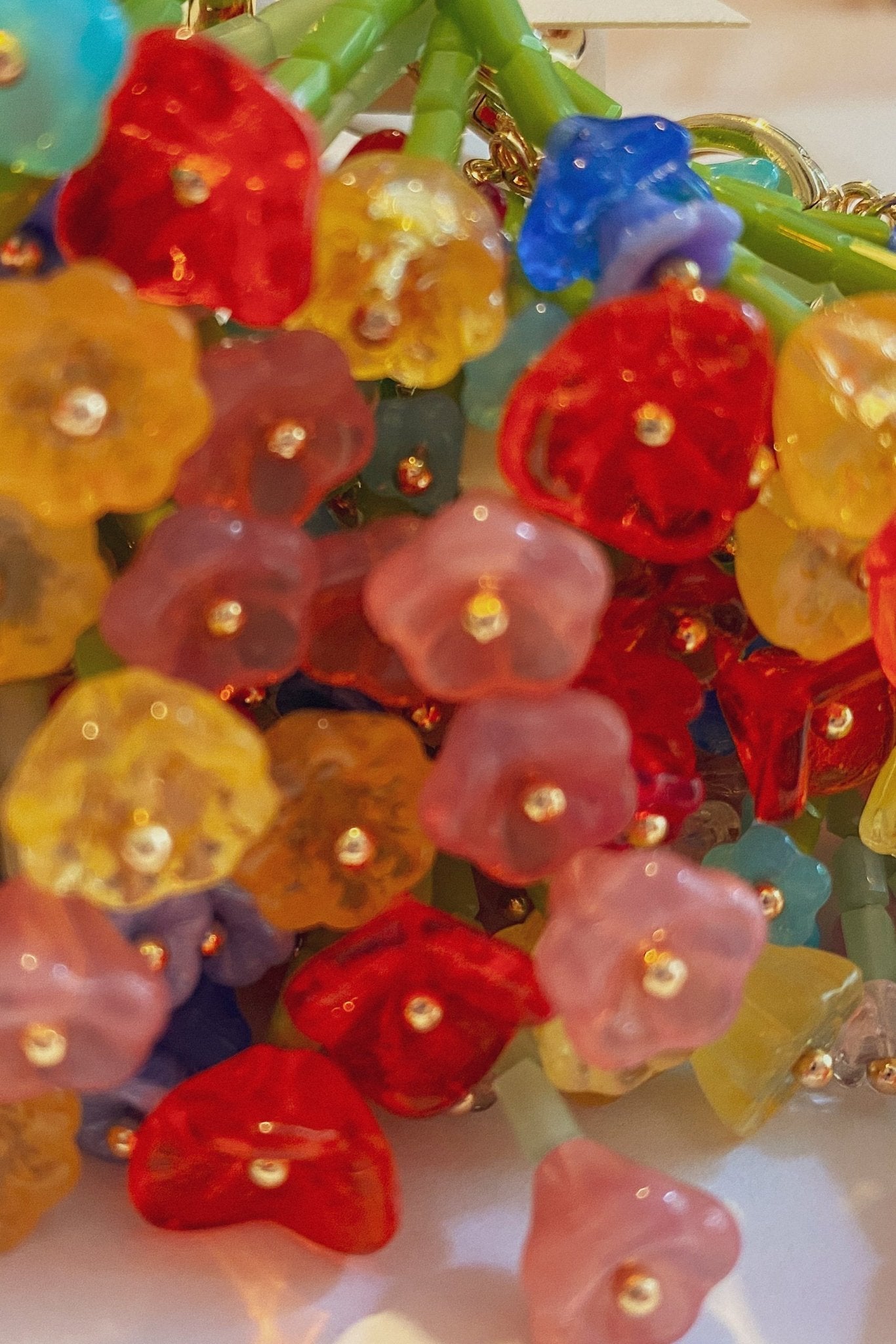 Wildflower Bouquet Mini Hoop Earrings – Handmade Glass Bead Floral Jewellery