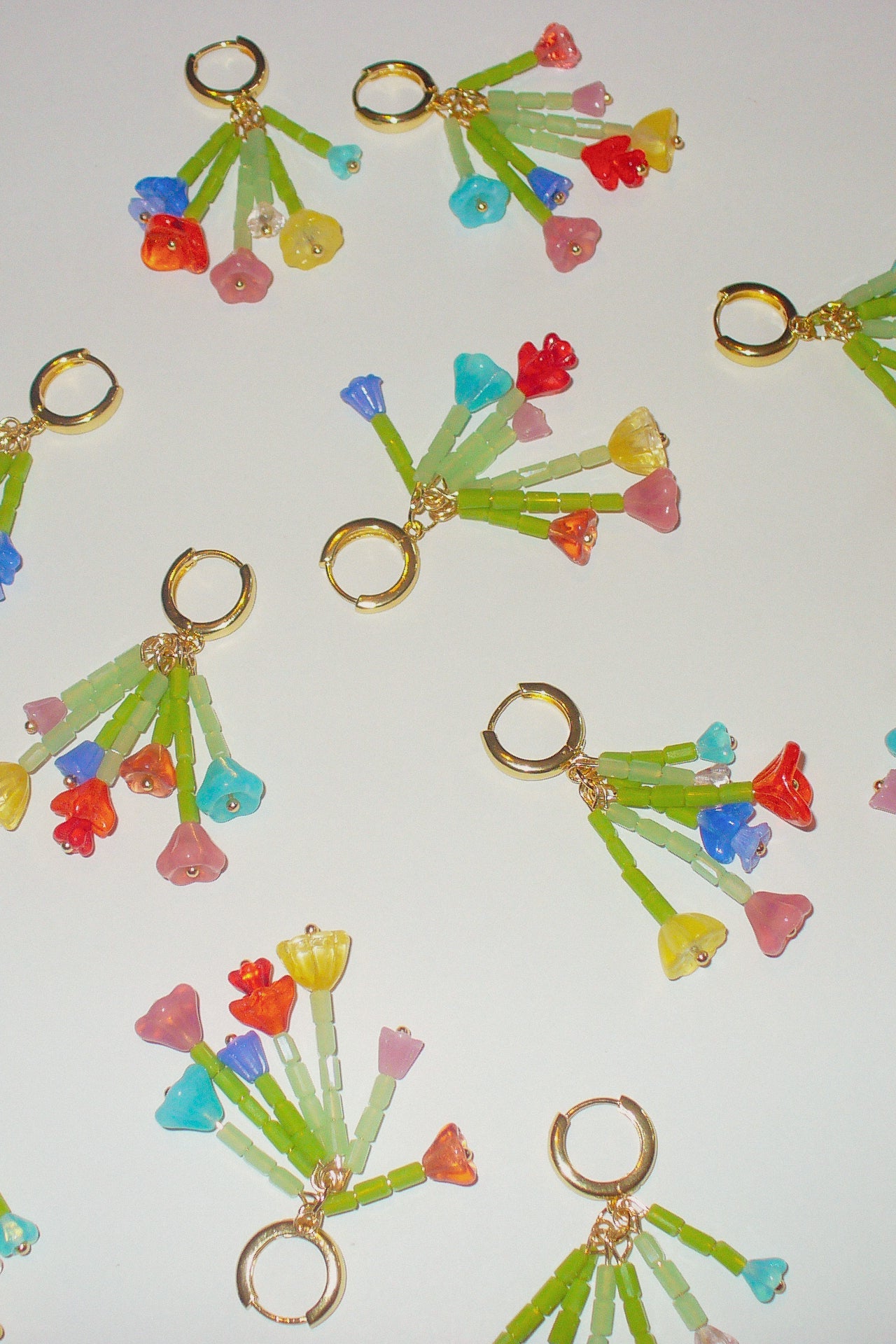 Cottagecore Floral Mini Hoops – Colourful Beaded Earrings UK