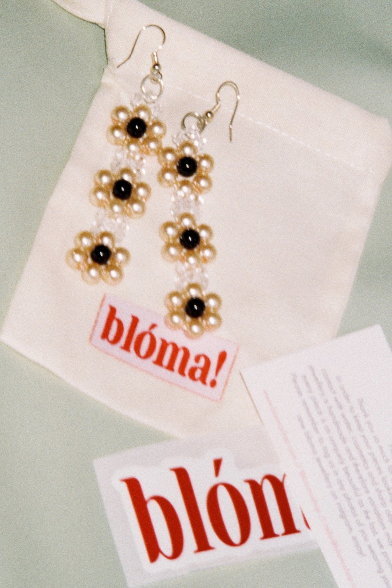 Classic Daisy Earrings – Blóma! Handmade faux pearl beaded earrings