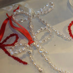 Beaded Bow Decoration - blóma!Red Beads / Polka Ribbonblóma!Red Beads / Polka Ribbon