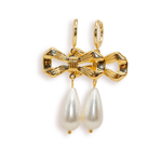 Bow pearl drop earrings - blóma!blóma!