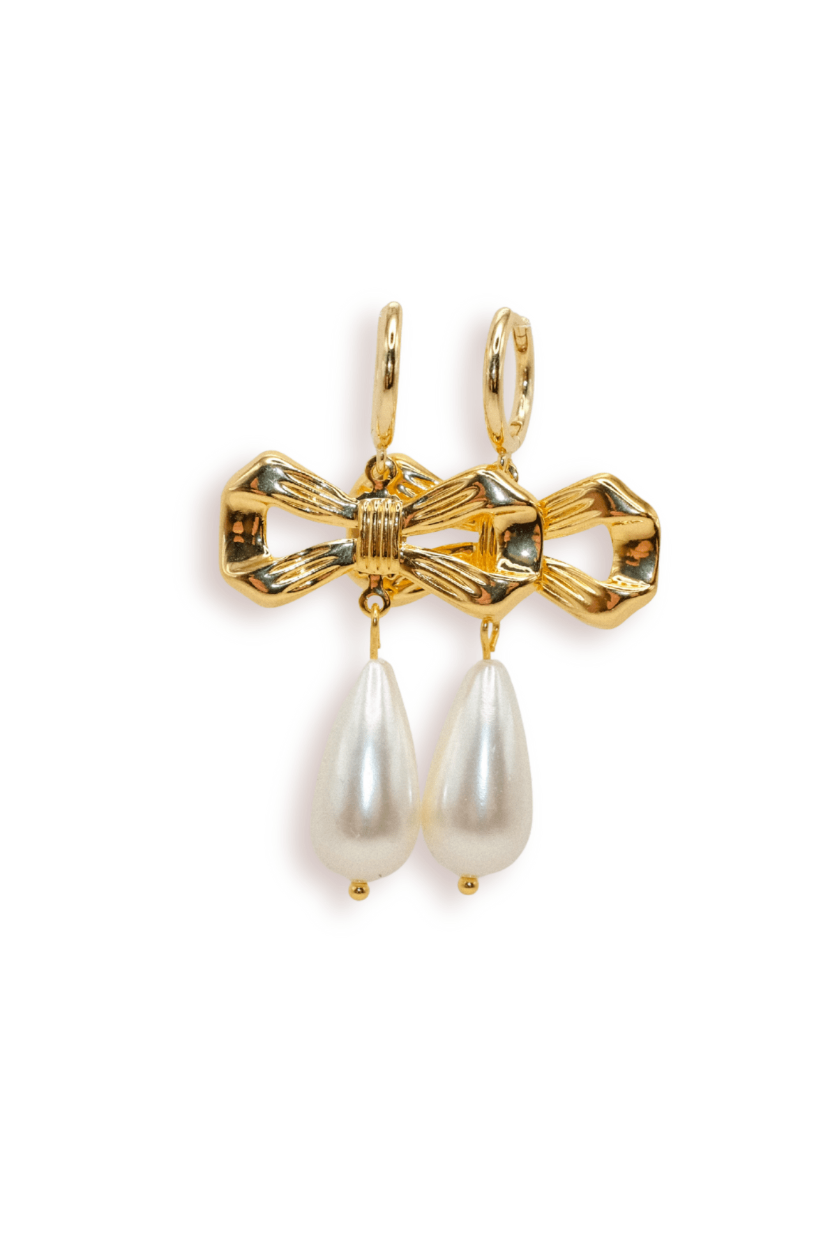Bow pearl drop earrings - blóma!blóma!