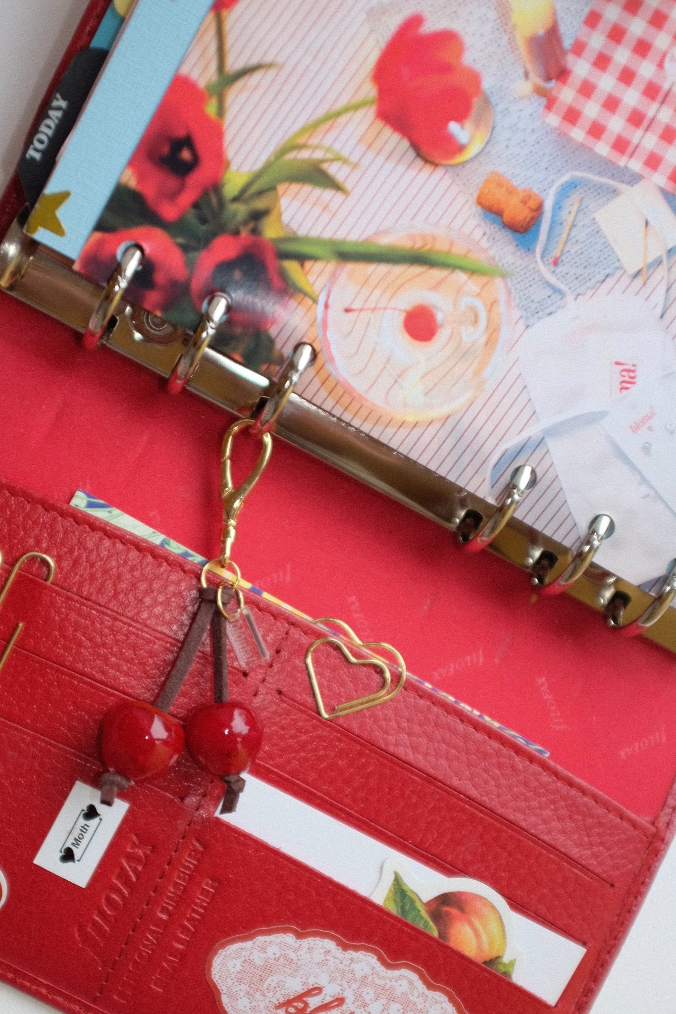 Cherry Charm Keyring - blóma!Navyblóma!SampleNavy