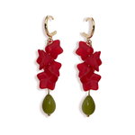 Cranberry flower cluster earrings - blóma!blóma!Earrings