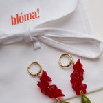 Cranberry flower cluster earrings - blóma!blóma!Earrings