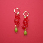 Cranberry flower cluster earrings - blóma!blóma!Earrings
