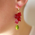 Cranberry flower cluster earrings - blóma!blóma!Earrings