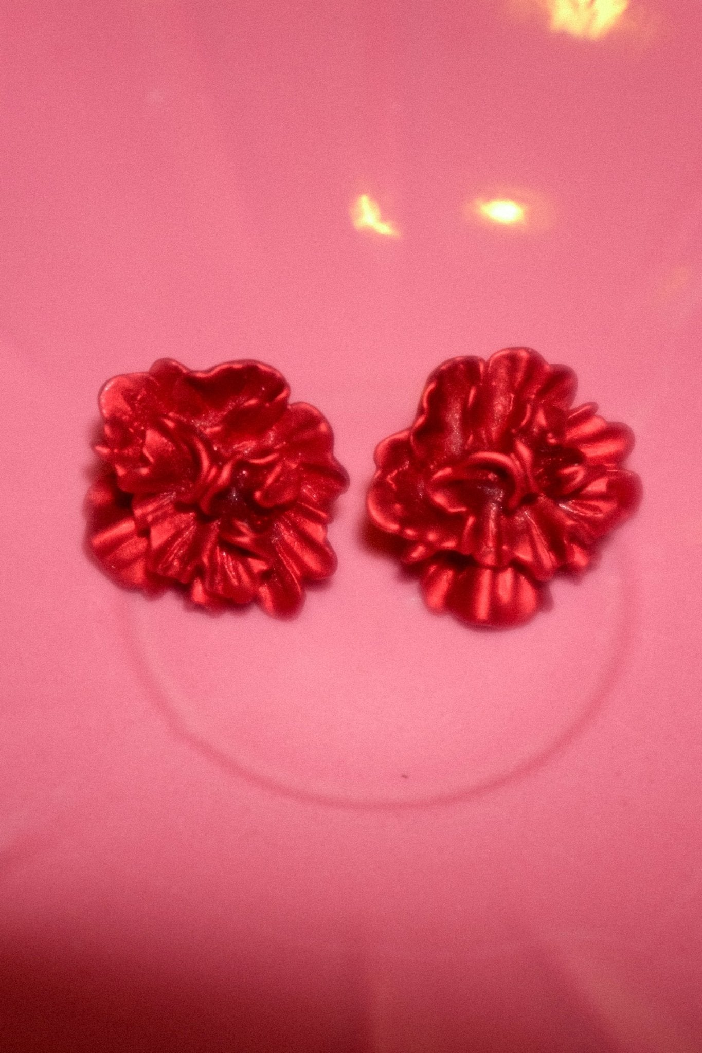 Deep Red Peony Studs - blóma!blóma!Earrings