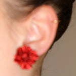 Deep Red Peony Studs - blóma!blóma!Earrings