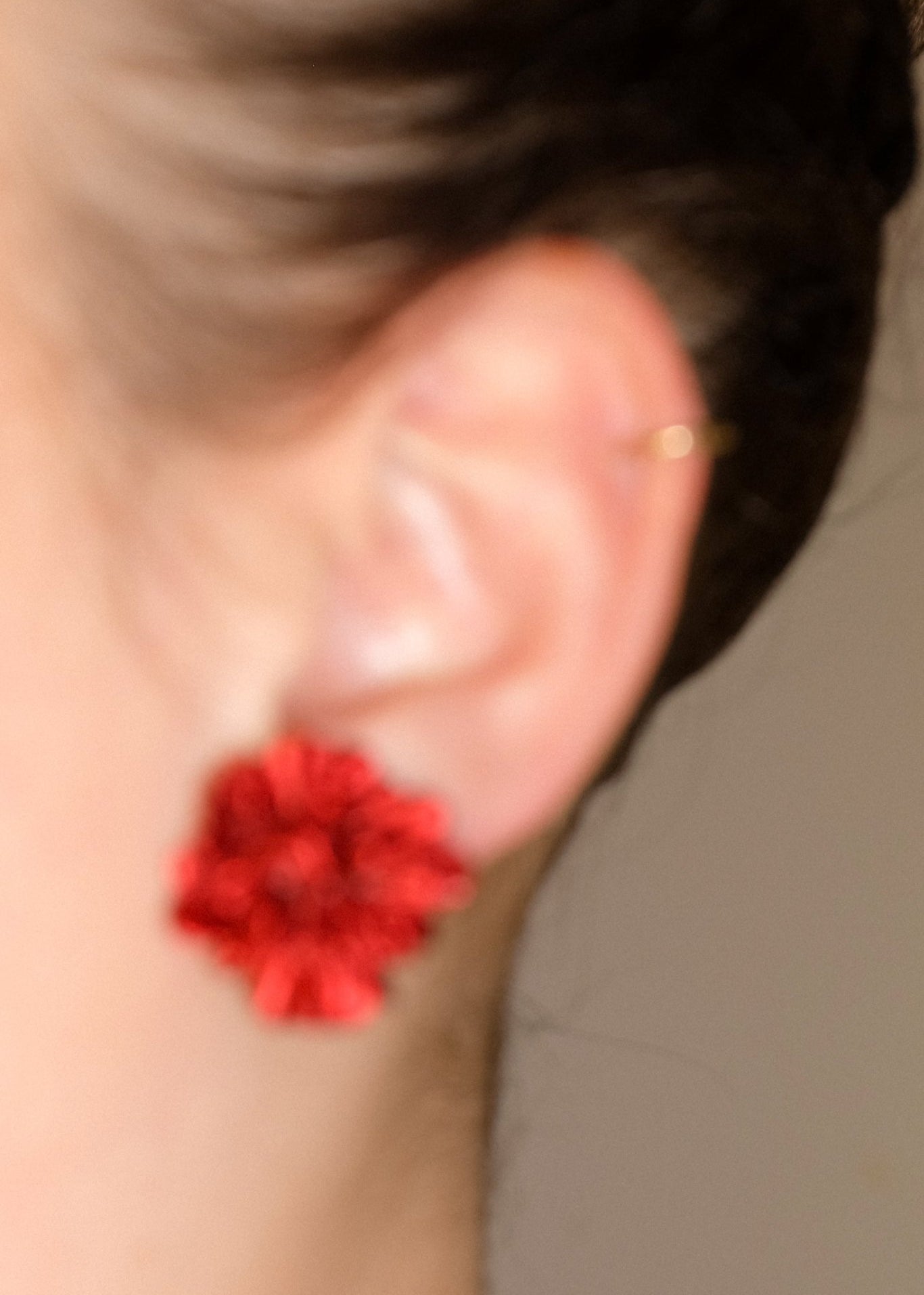 Deep Red Peony Studs - blóma!blóma!Earrings