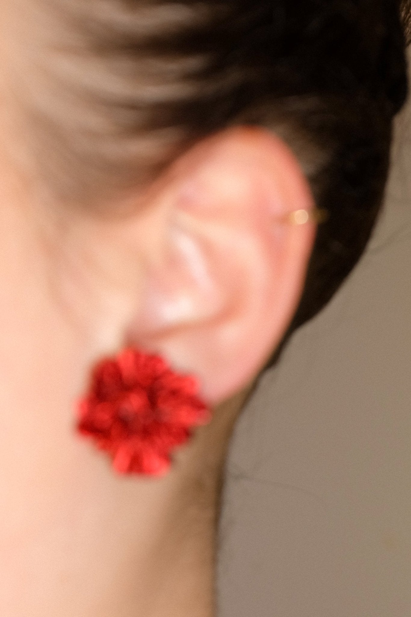 Deep Red Peony Studs - blóma!blóma!Earrings