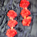 Deep Red Peony Trio Floral Statement Drop Earrings - blóma!blóma!Earrings