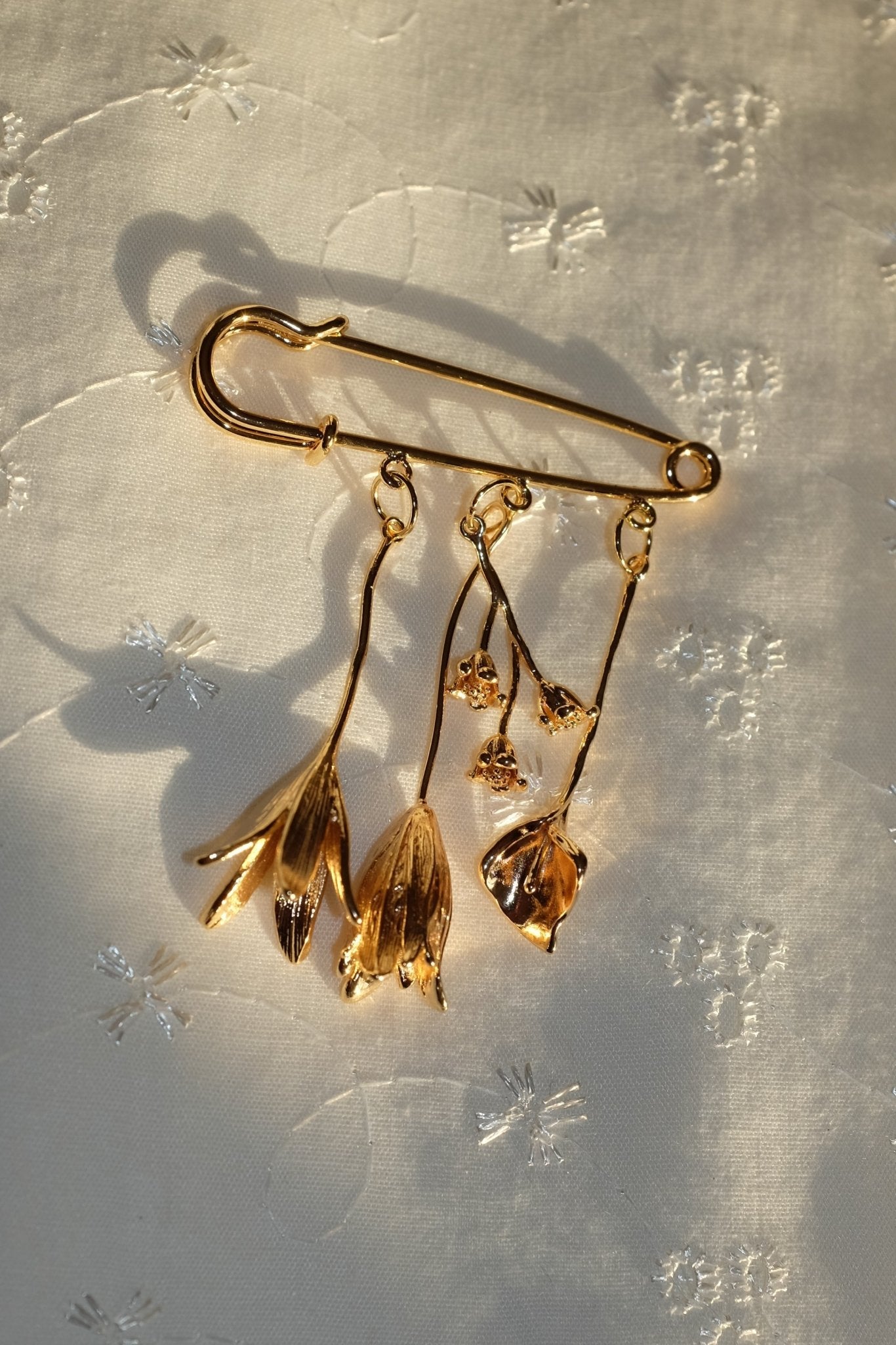 Flower stem broach - blóma!Goldblóma!BroachGold