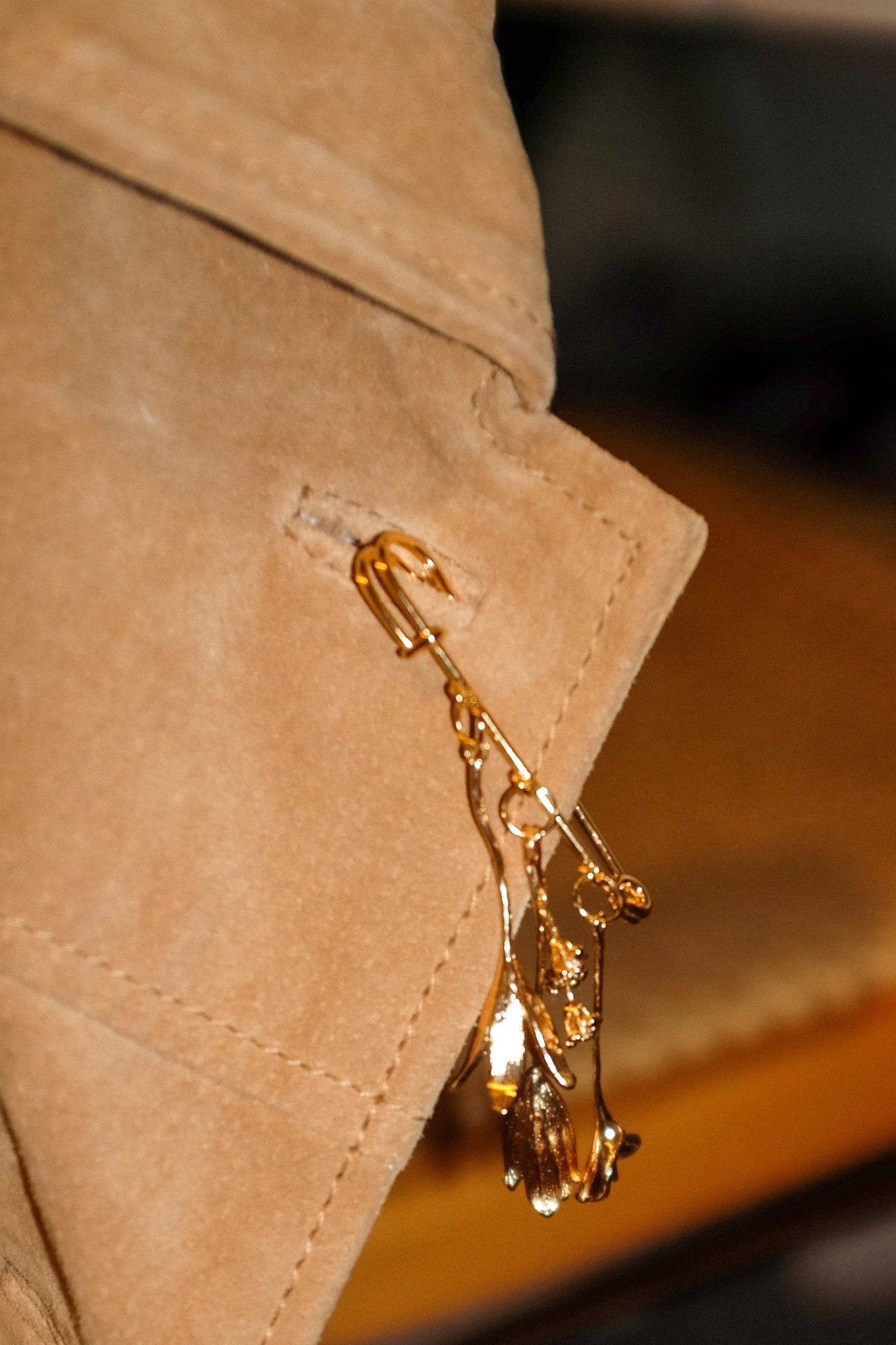 Flower stem broach - blóma!Goldblóma!BroachGold