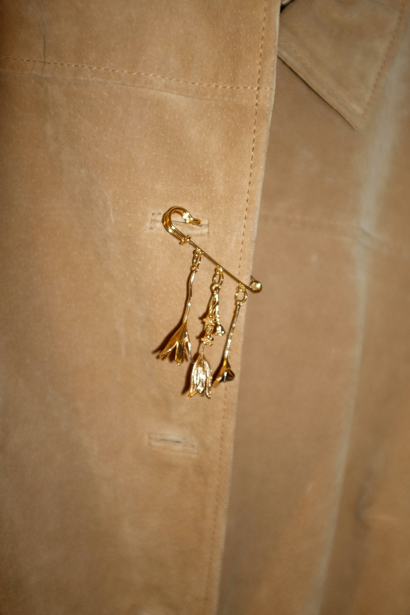 Flower stem broach - blóma!Goldblóma!BroachGold