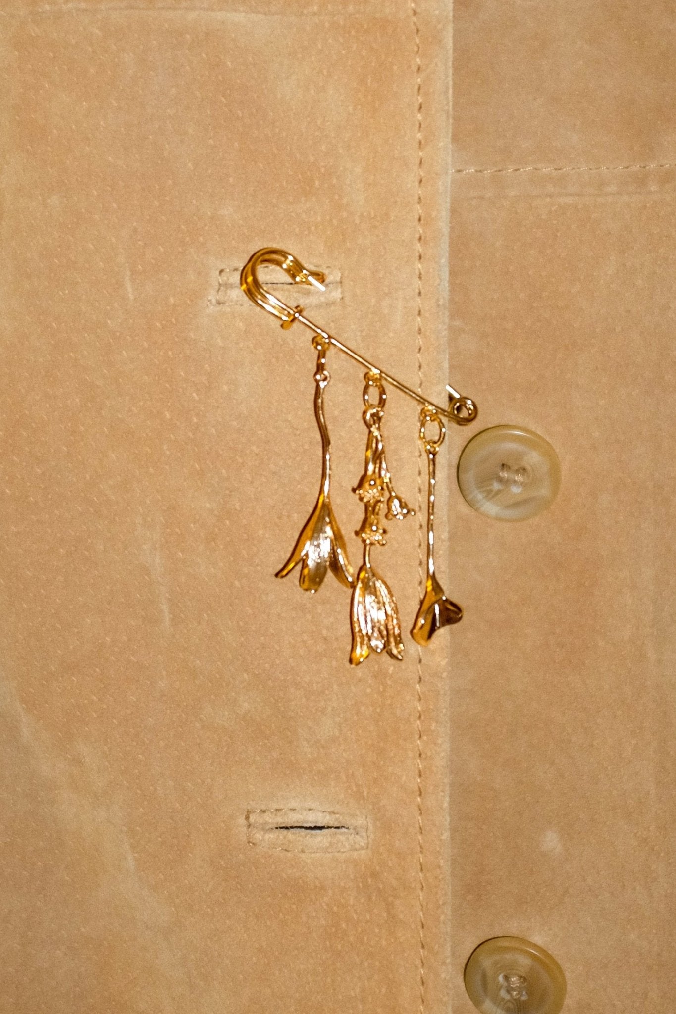 Flower stem broach - blóma!Goldblóma!BroachGold