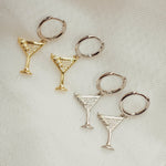 Martini Charm Mini Hoops - blóma!Platinumblóma!EarringsPlatinum