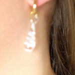 Meringue Drop Glass Pendant Hoop Earrings - blóma!Pink/Whiteblóma!EarringsPink/White