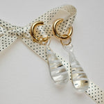 Meringue Drop Glass Pendant Hoop Earrings - blóma!Pink/Whiteblóma!EarringsPink/White