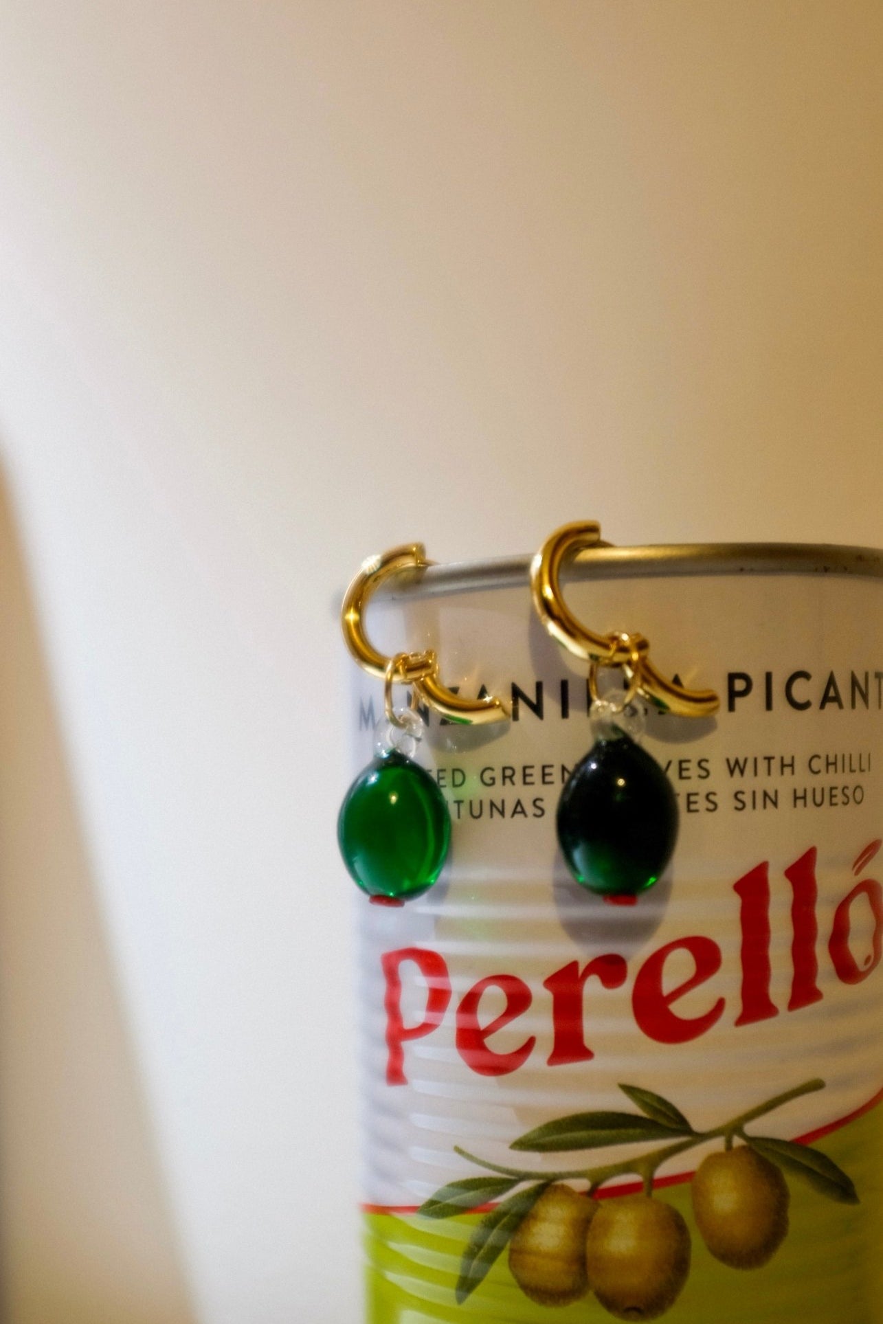 Olive Charm Hoop Earrings in Gold & Platinum - blóma!Goldblóma!NecklaceGold