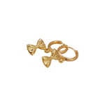 Pasta Bow Charm Mini Hoops - blóma!blóma!Earrings