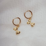 Pasta Bow Charm Mini Hoops - blóma!blóma!Earrings