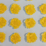 Pattern of yellow flowers on a light blue background