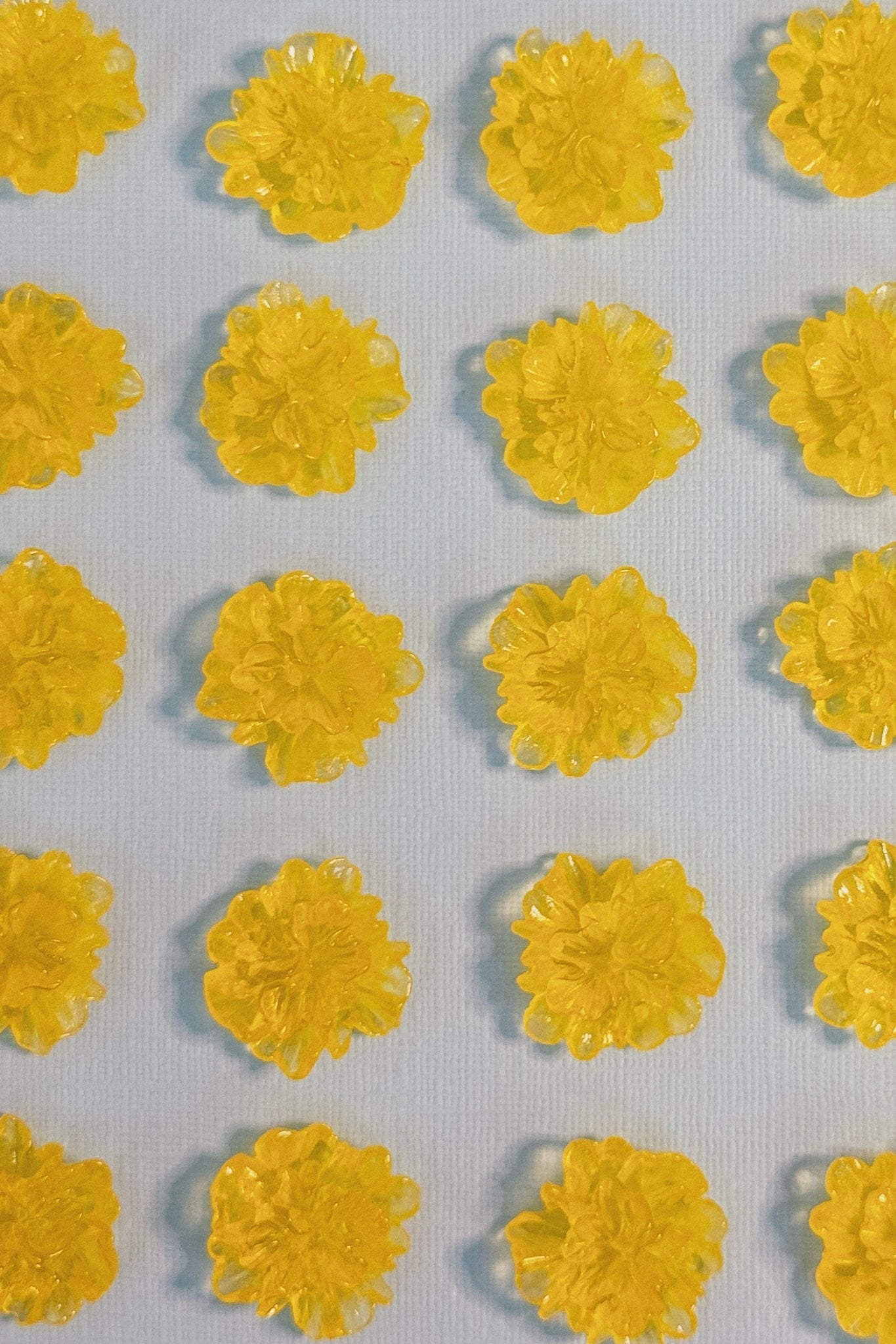 Yellow Peony Stud Earrings with bright sunflower resin flower – Blóma jewellery