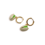 Pistachio charm mini hoop earrings - blóma!blóma!