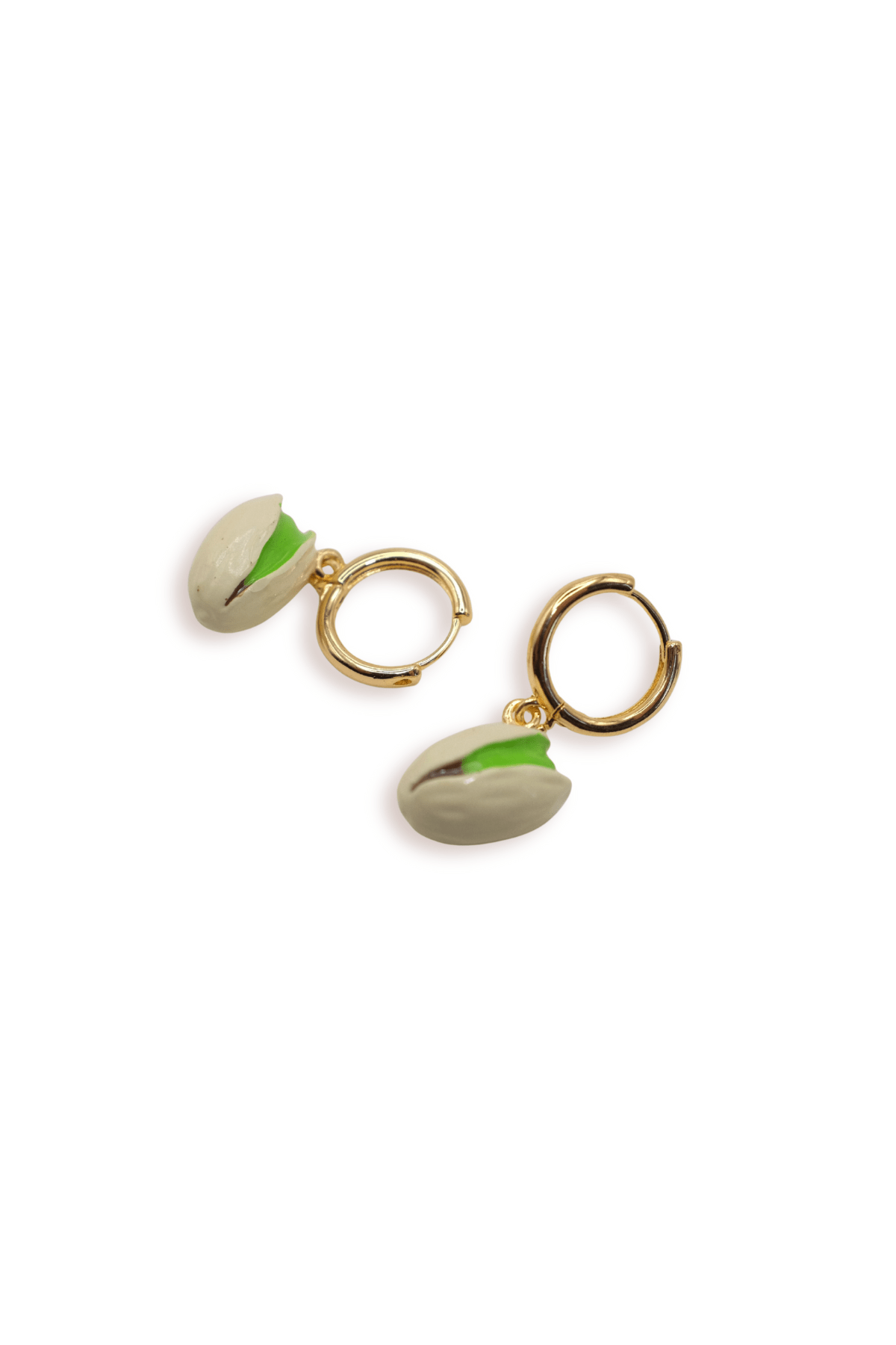 Pistachio charm mini hoop earrings - blóma!blóma!