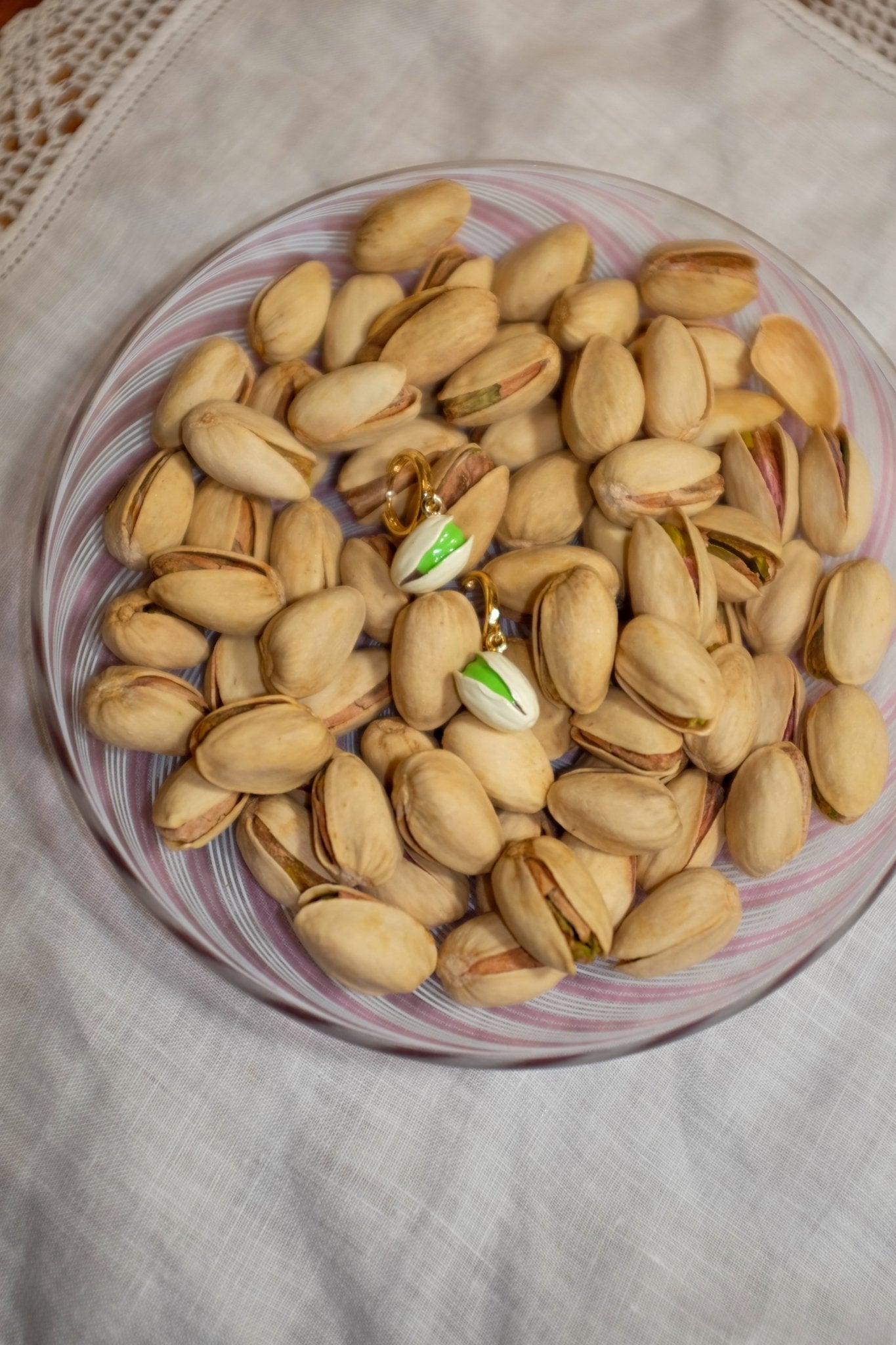 Pistachio charm mini hoop earrings - blóma!blóma!Earrings