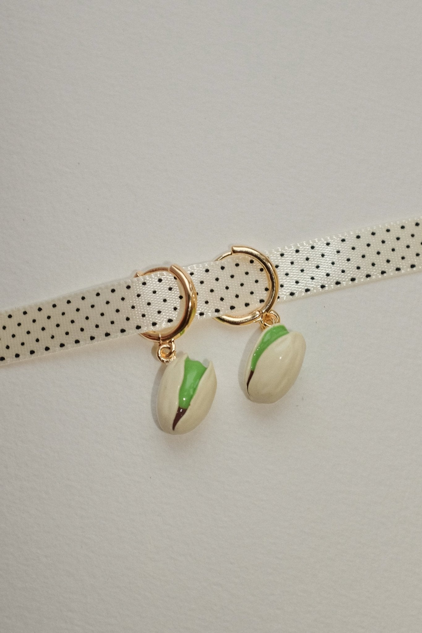 Pistachio charm mini hoop earrings - blóma!blóma!Earrings