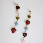 Sample Sale - 17 - heart gems drop earrings - blóma!blóma!Sample