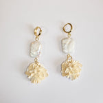 Sample Sale - 2 - Peony with keshi pearl hoops - blóma!blóma!Sample