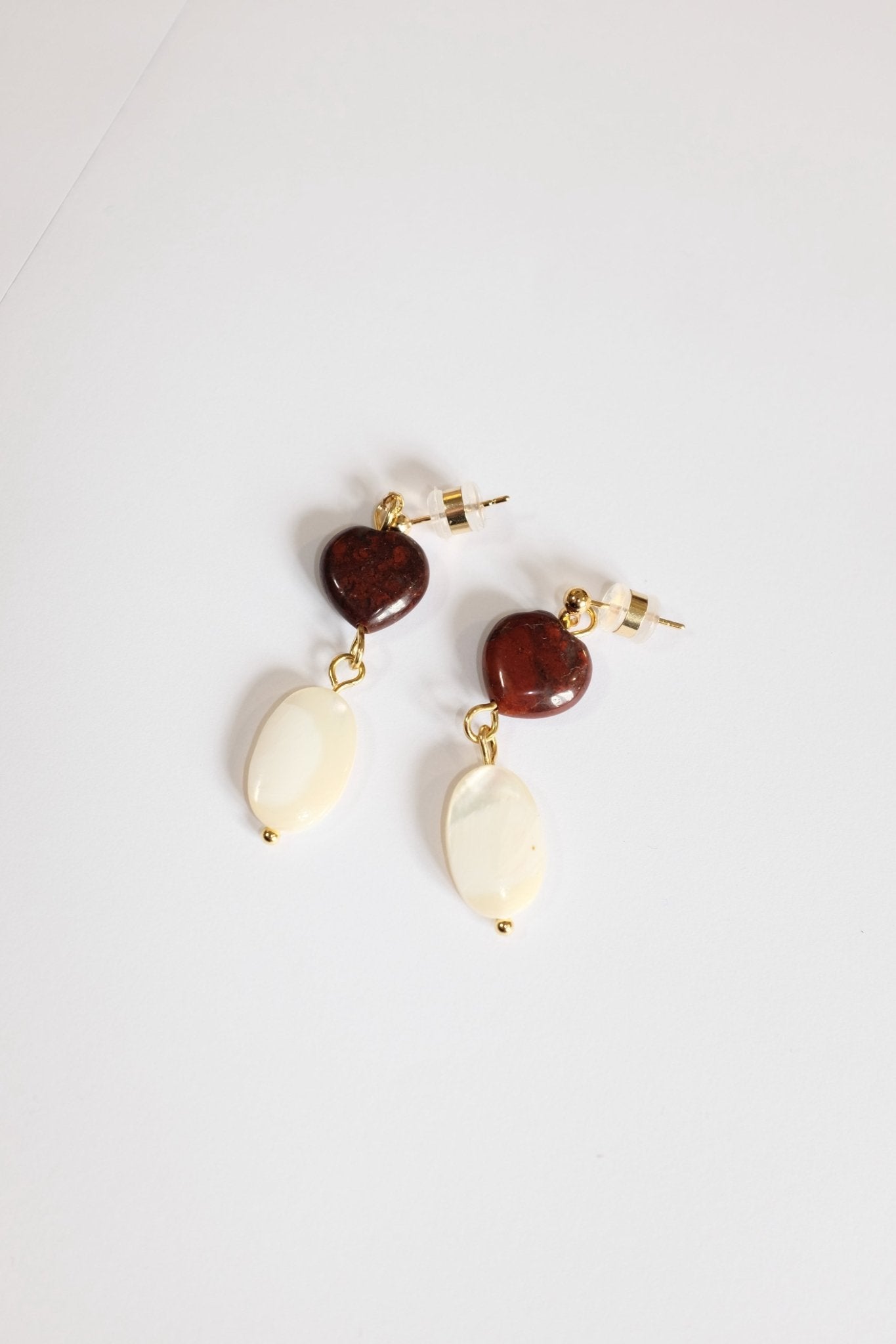 Sample Sale - 21 - deep red gem heart studs - blóma!blóma!Sample