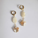 Sample Sale - 24 - Shell oval and star charm hoops - blóma!blóma!Sample
