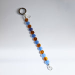 Sample Sale - 30 - Blue and amber beaded bag charm - blóma!blóma!Sample