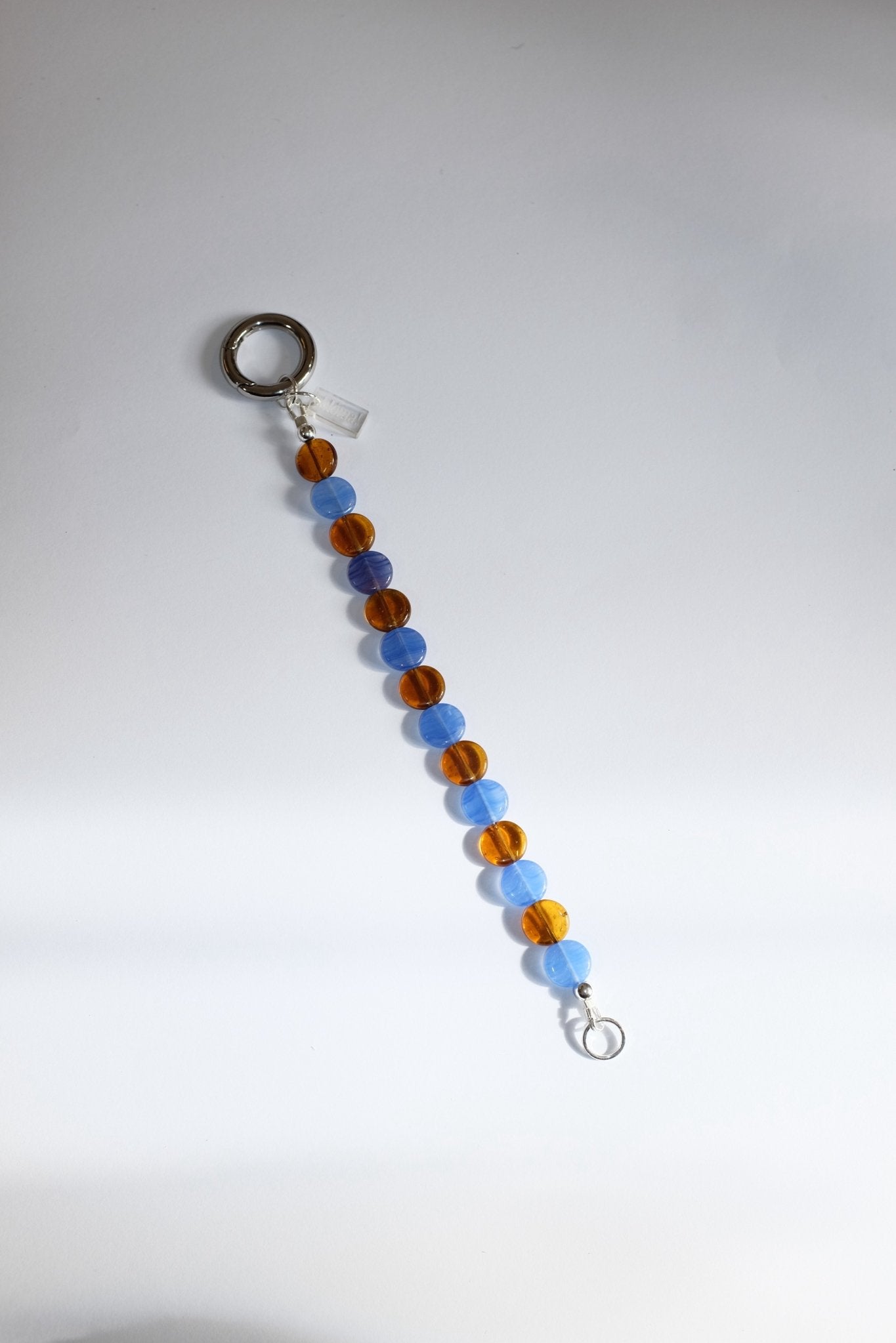 Sample Sale - 30 - Blue and amber beaded bag charm - blóma!blóma!Sample