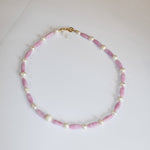 Sample Sale - 38 - Lilac and pearl beaded necklace - blóma!blóma!Sample