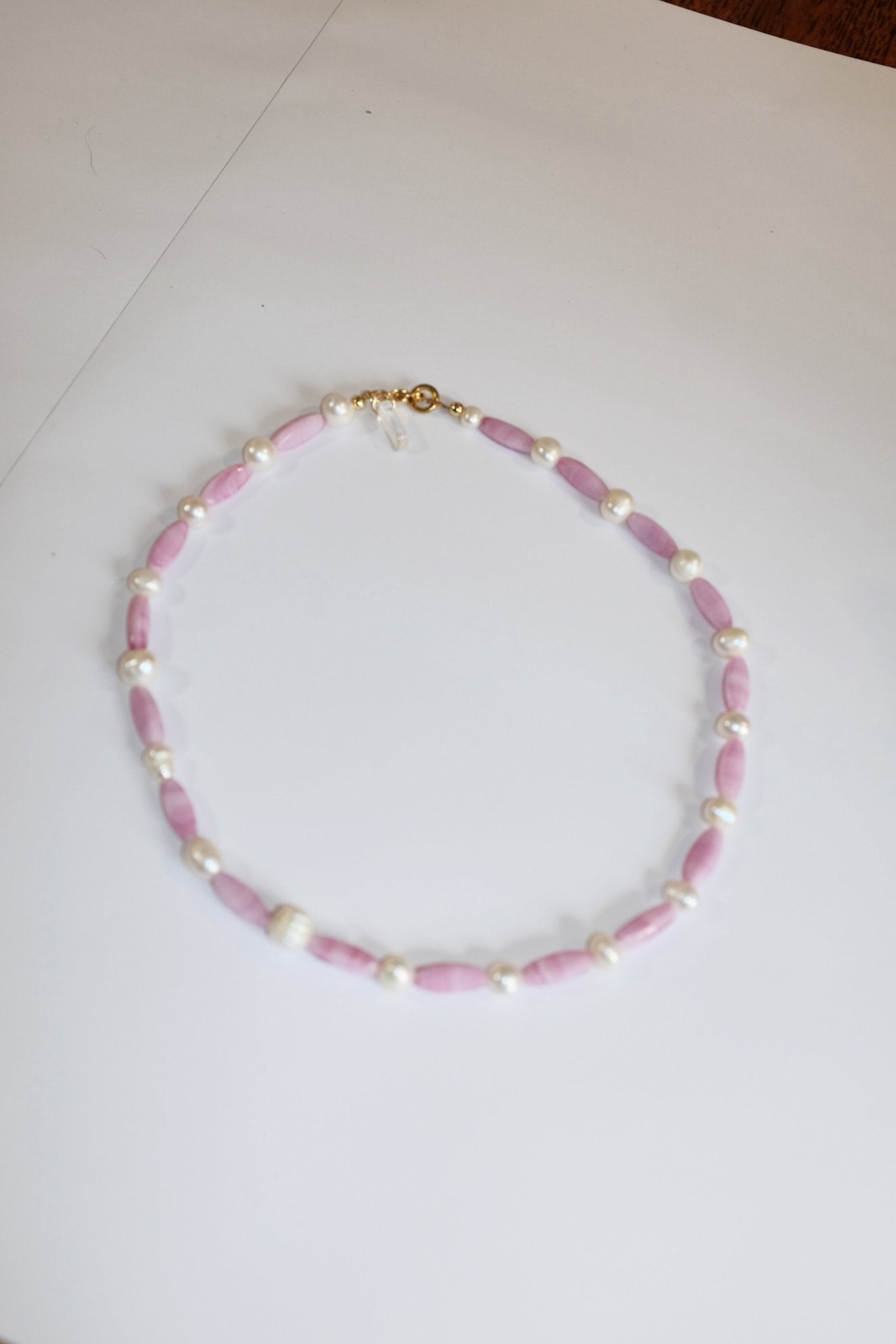 Sample Sale - 38 - Lilac and pearl beaded necklace - blóma!blóma!Sample