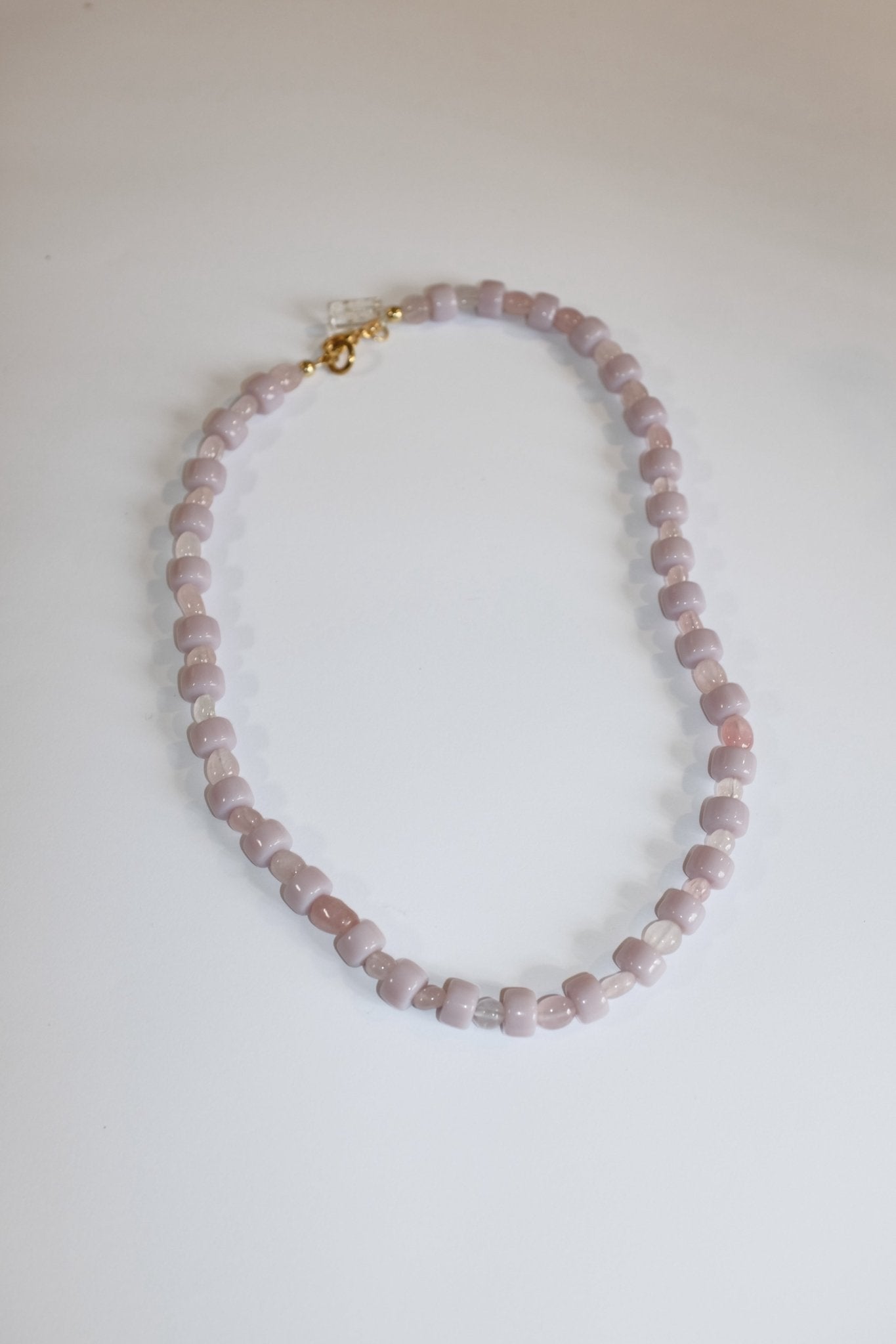 Sample Sale - 39 - Lilac and rose quartz necklace - blóma!blóma!Sample